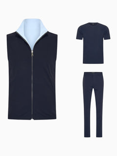 Outfit-Set Herren – Deep Navy & Sky Blue (mit T-Shirt)
