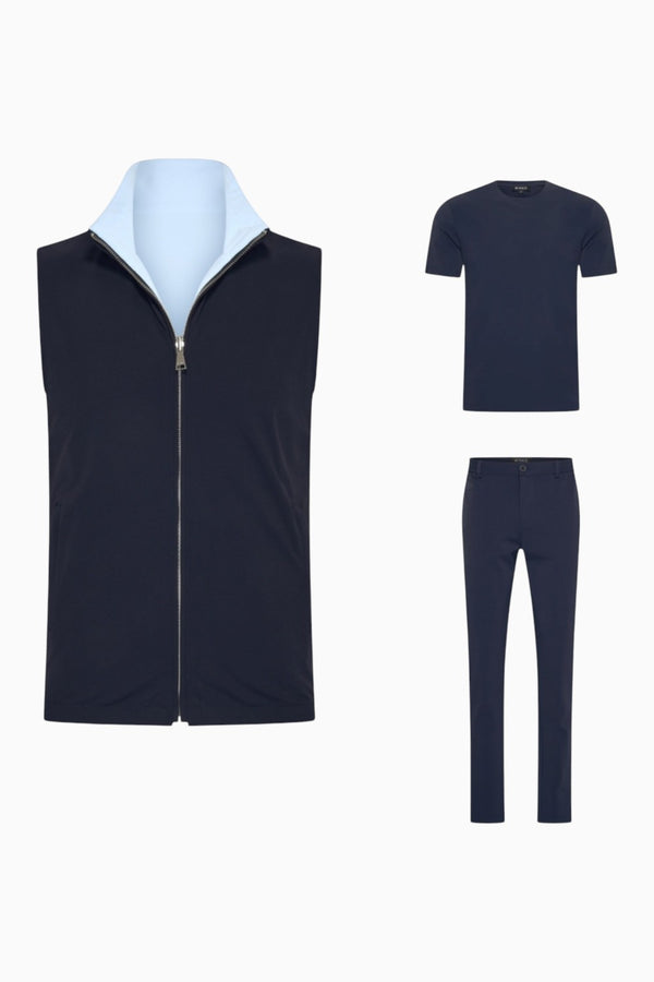 Outfit-Set Herren – Deep Navy & Sky Blue (mit T-Shirt)