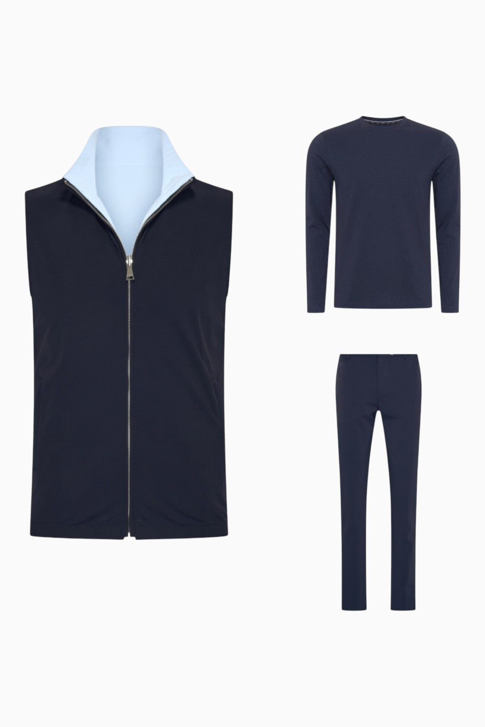 Outfit-Set Herren – Deep Navy & Sky Blue (mit Longsleeve)