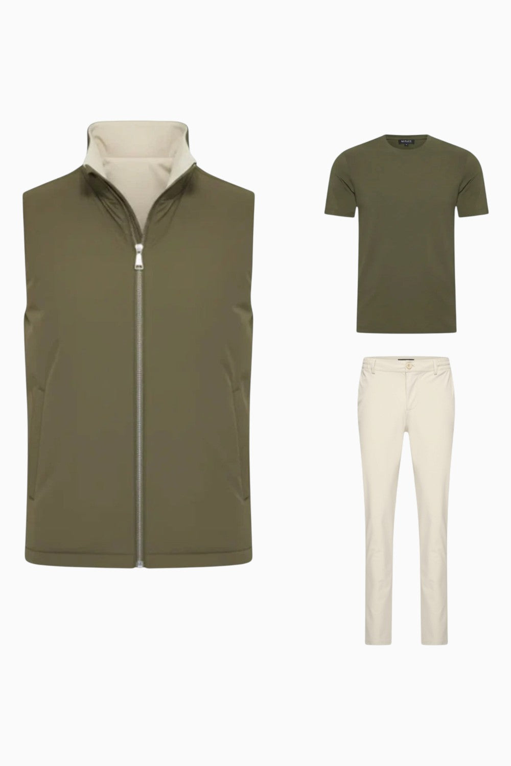 Outfit-Set Herren – Olive Grove & Soft Sand (mit T-Shirt)