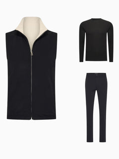 Outfit-Set Herren – Onyx Black & Soft Sand (mit Longsleeve)