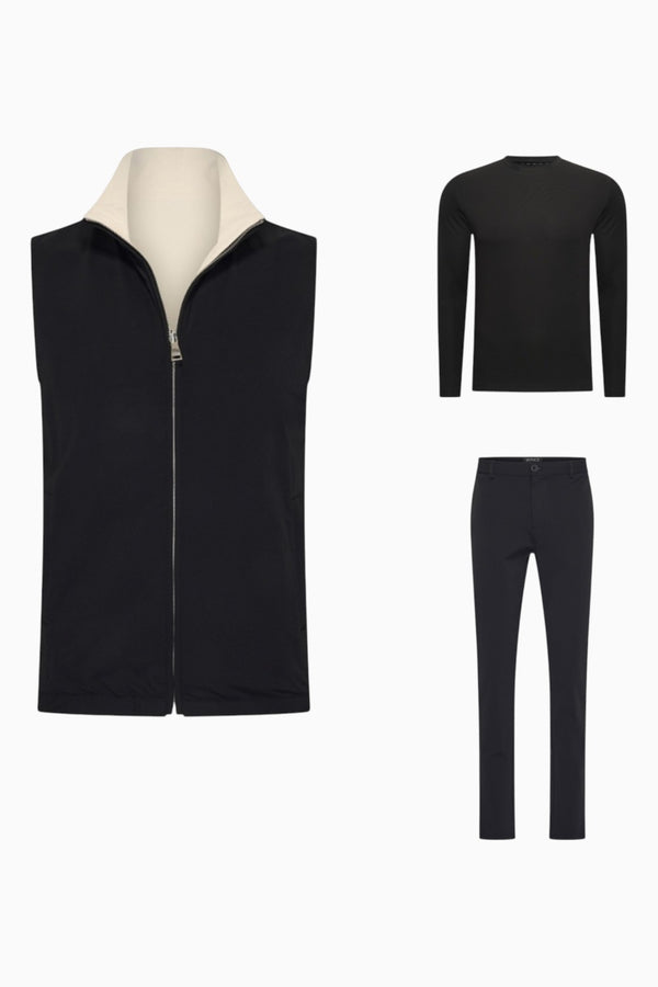 Outfit-Set Herren – Onyx Black & Soft Sand (mit Longsleeve)