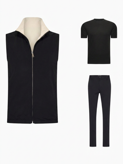 Outfit-Set Herren – Onyx Black & Soft Sand (mit T-Shirt)