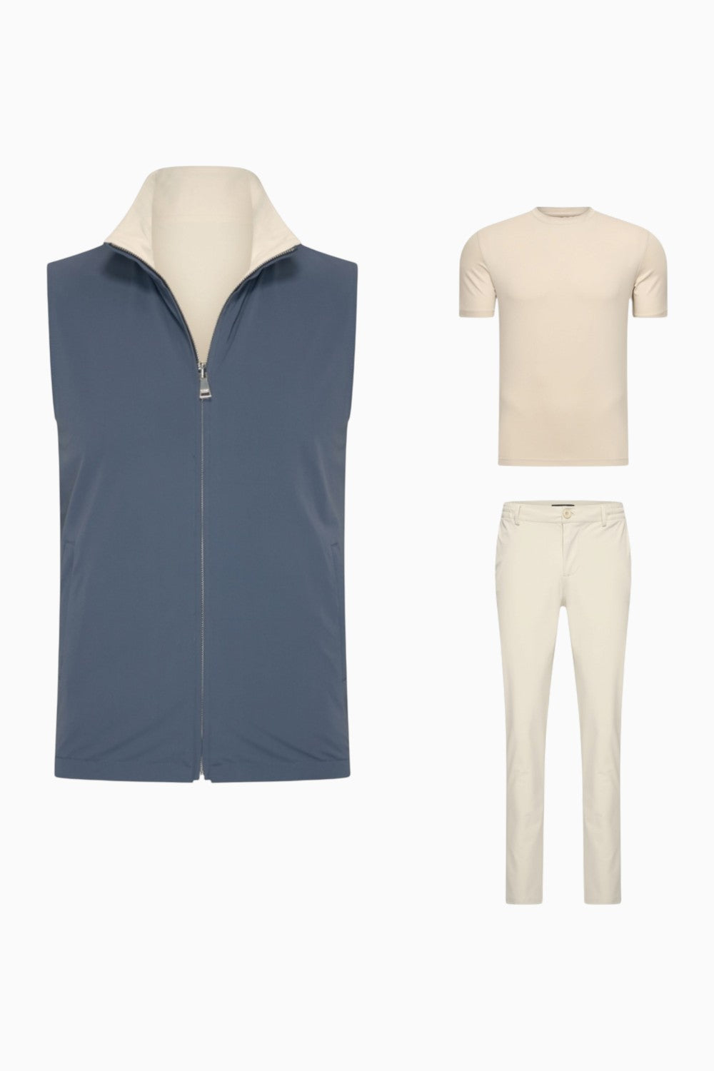 Outfit-Set Herren – Steel Blue & Soft Sand (mit T-Shirt)