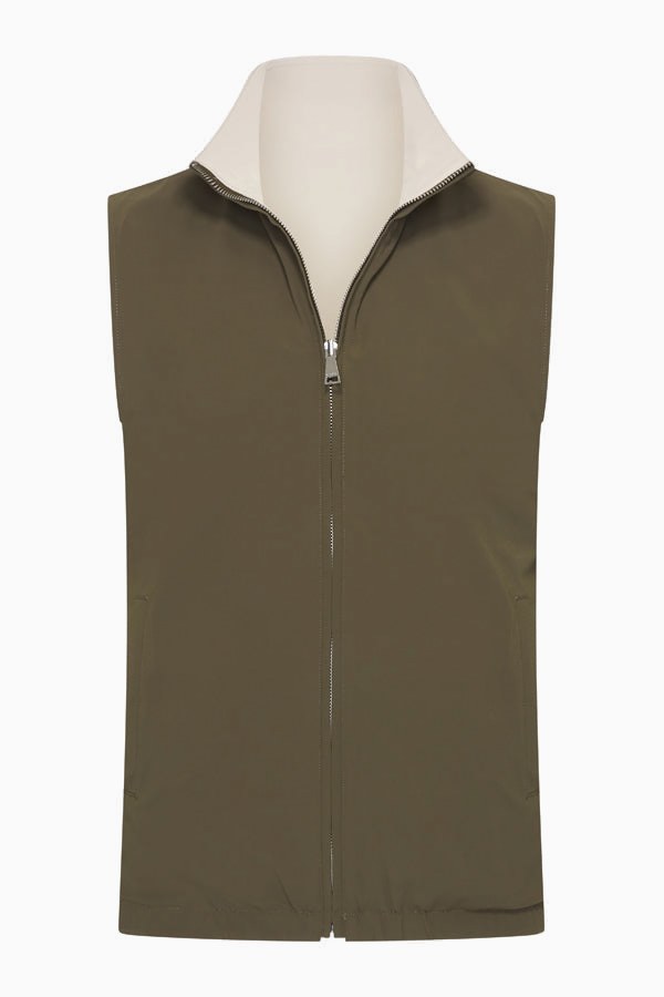 Wendegilet Herren – Olive Grove & Soft Sand