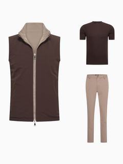 Outfit-Set Herren – Rich Espresso & Desert Taupe (mit T-Shirt)