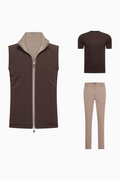 Outfit-Set Herren – Rich Espresso & Desert Taupe (mit T-Shirt)