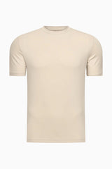 T-Shirt Herren Baumwolle Rundhals Kurzarm Soft Sand