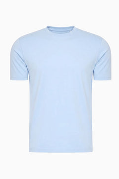 T-Shirt Herren Baumwolle Rundhals Kurzarm Sky Blue