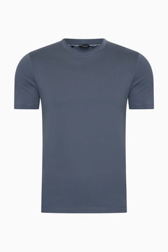 T-Shirt Herren Baumwolle Rundhals Kurzarm Steel Blue
